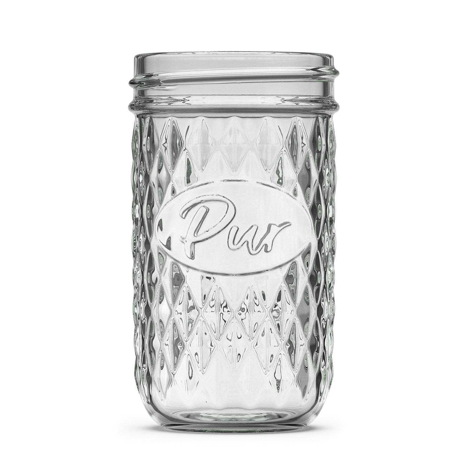 Pur 8 oz Regular Mouth Diamond Mason Jar