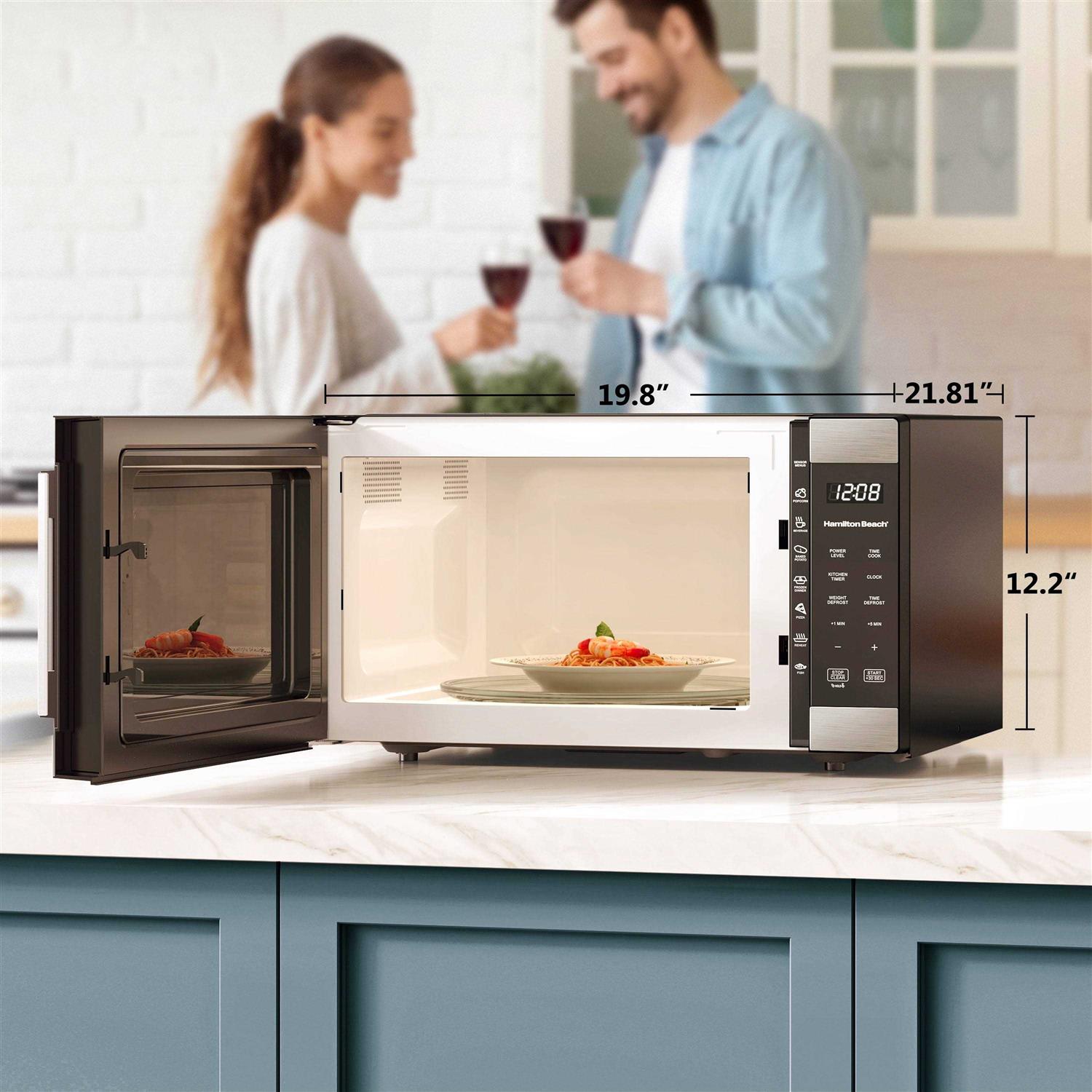 Hamilton Beach 1.6 cu ft Sensor Cook Countertop Microwave Oven in Stainless Steel