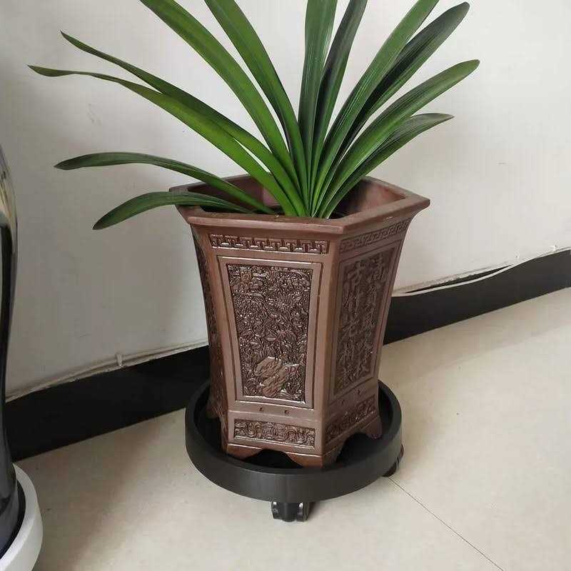 WanderingDonkey 2 Pack of 11 Inch Heavy Duty Plant Caddy with Wheels,Rolling Plant Stand Pot Trolley,Wheeled Planter Saucer Tray,Potted Flower Mover Dolly w