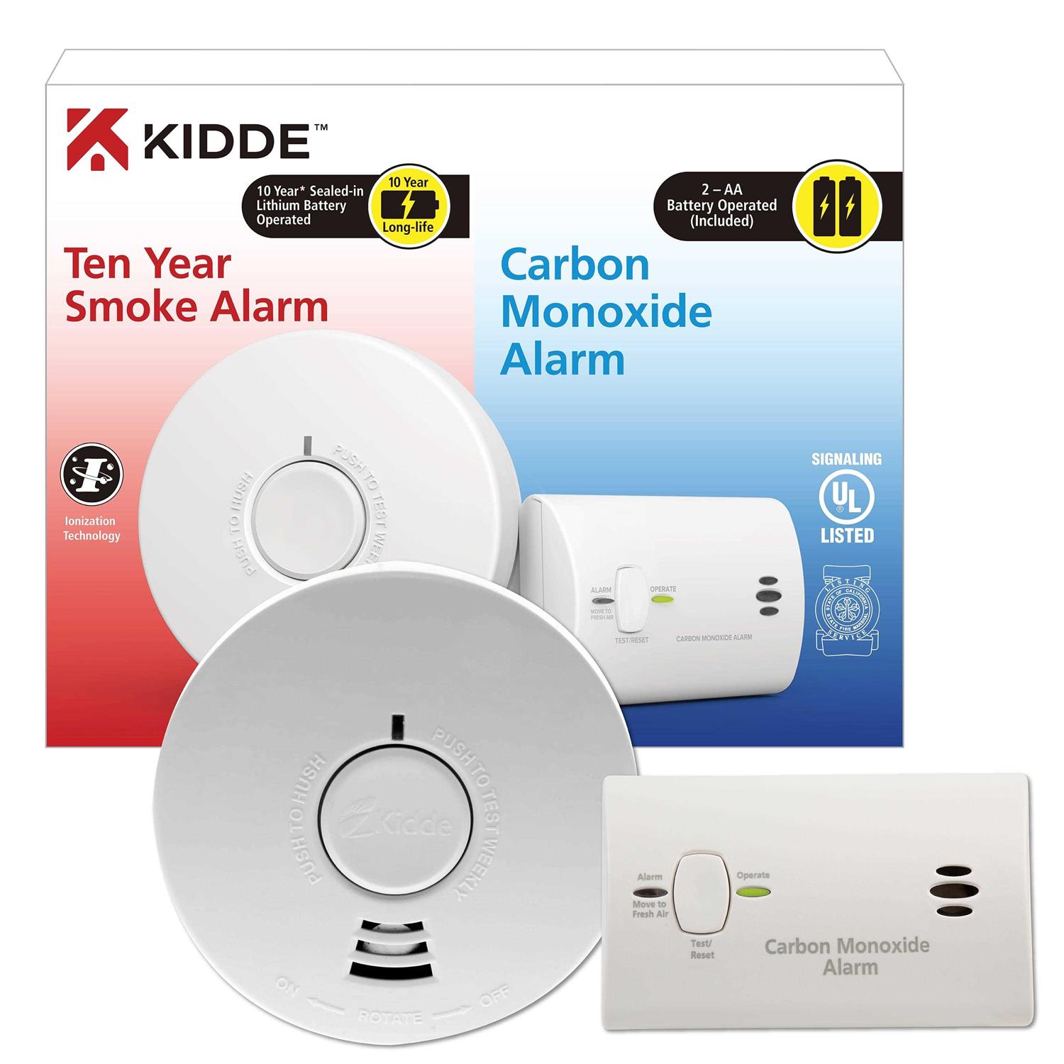 Kidde Models i1040 & Kn-cob-lp2 Value Pack 10 Year Smoke Alarm & Carbon Monoxide