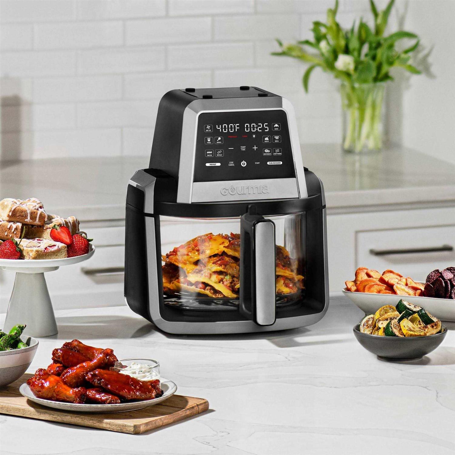 Gourmia 7-Qt. Fry ‘N Fold Digital Air Fryer with 12 Presets & Guided Cooking Black