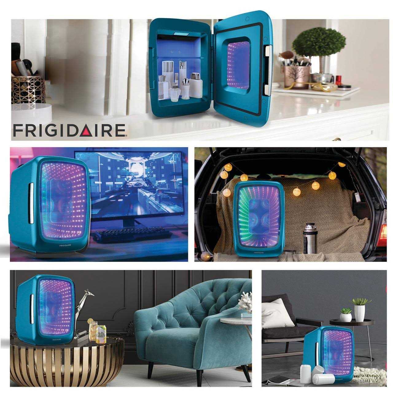 Frigidaire 6 Can Mini Retro Led Light Up Beverage Fridge