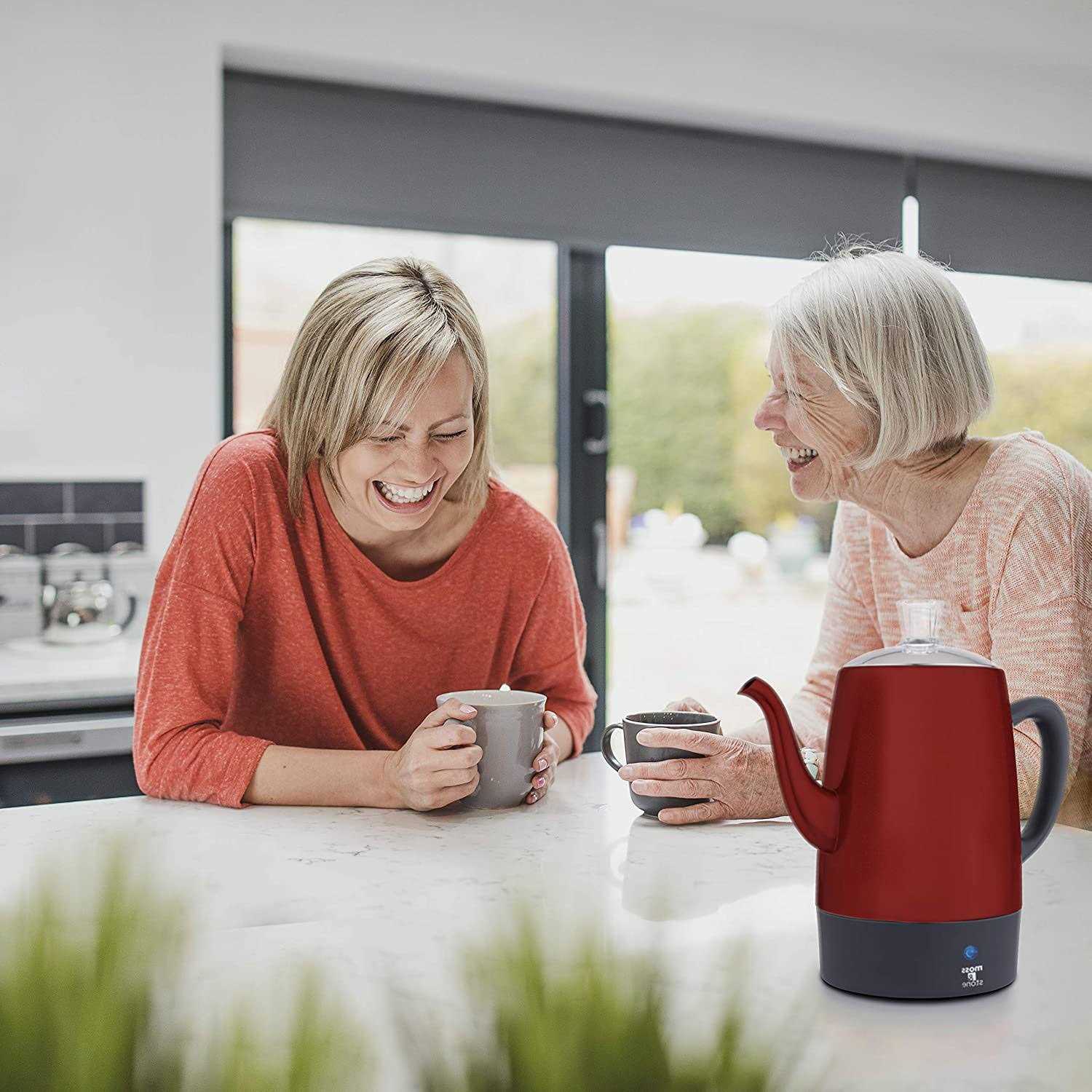 Moss & Stone Electric Coffee Percolator Body with Stainless Steel Lids Coffee