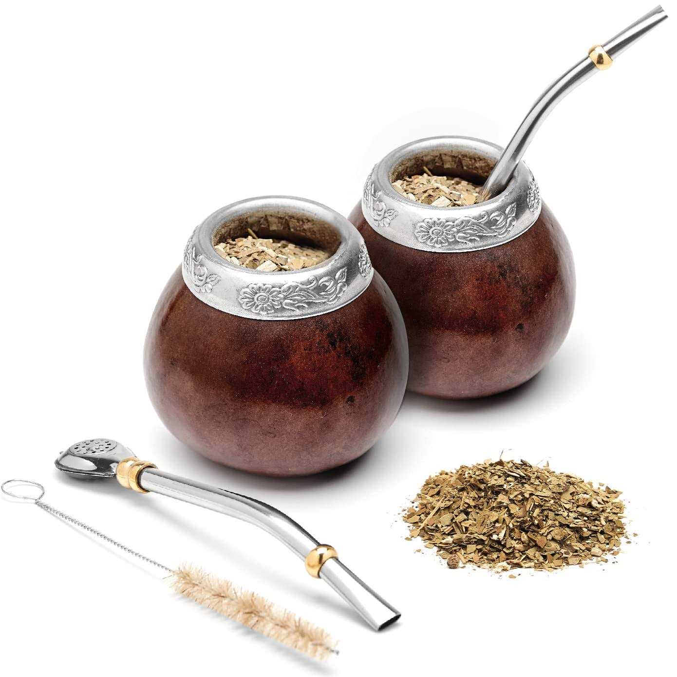 Balibetov Yerba Mate Gourd Set Includes Mate Tea Cup, Bombilla and Clean