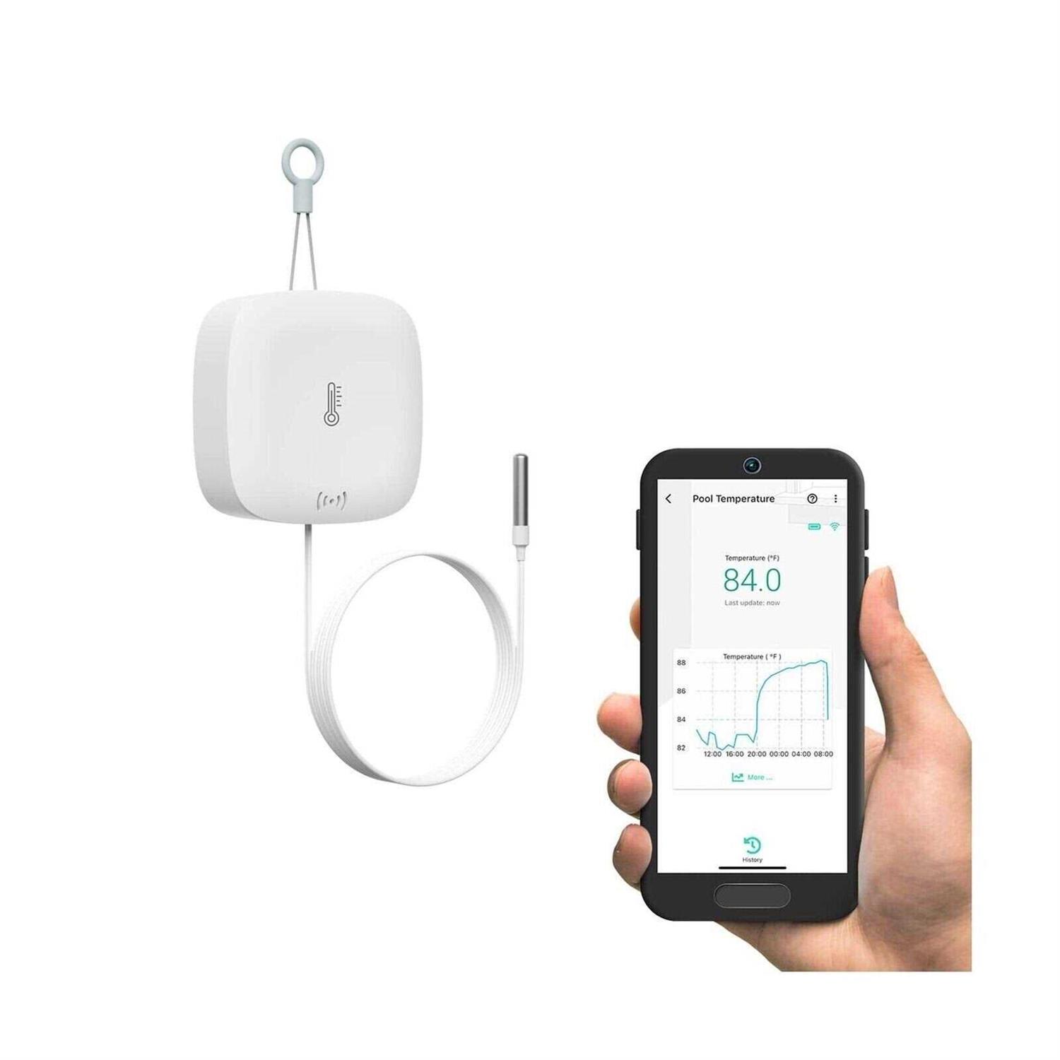 Yolink 1000 ft. Smart Outdoor Temperature Sensor with Probe, Long Range, High and Low Alarm