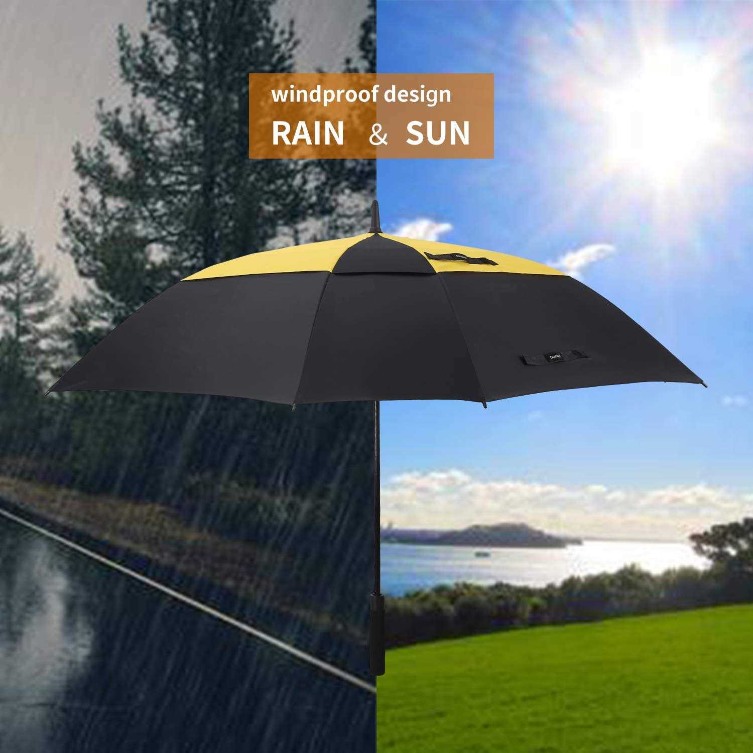 Doubwell Square Golf Umbrella 62 Inch Large Size With Windproof Vented Automatic Stick Sturdy Umbrella For Man and Woman