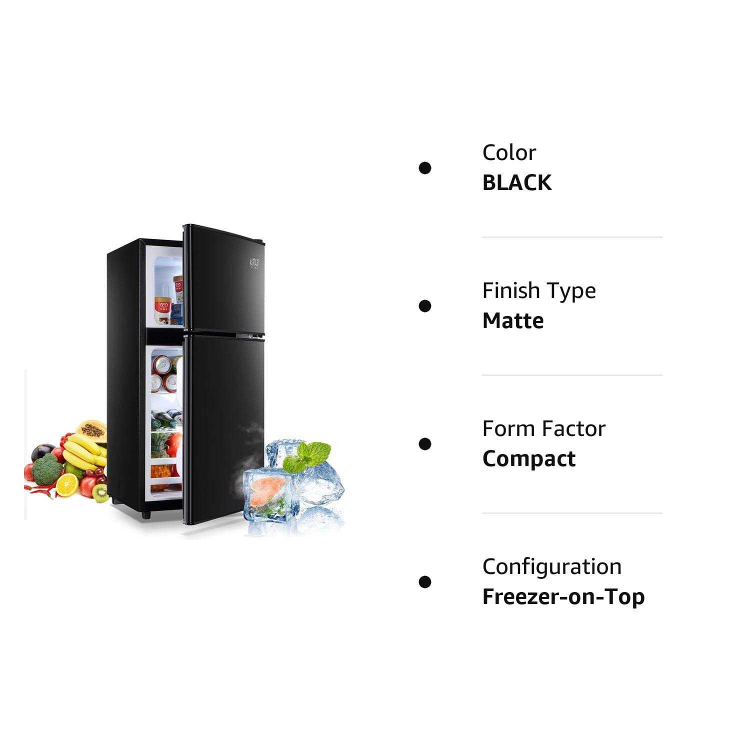 KRIB BLING 3.5Cu.Ft Compact Refrigerator Retro Fridge with Dual Door Small Refrigerator with freezer