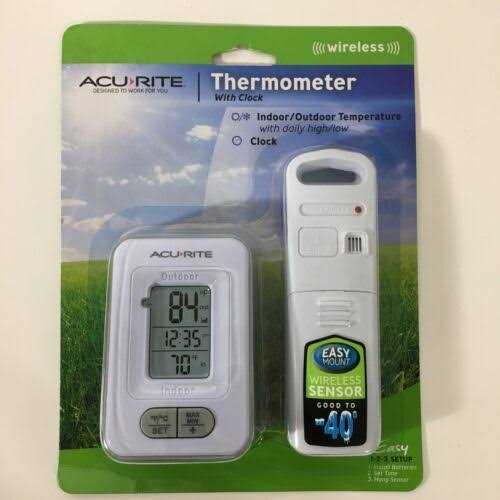 Acurite Wireless Indoor & Outdoor Digital Thermometer with Clock