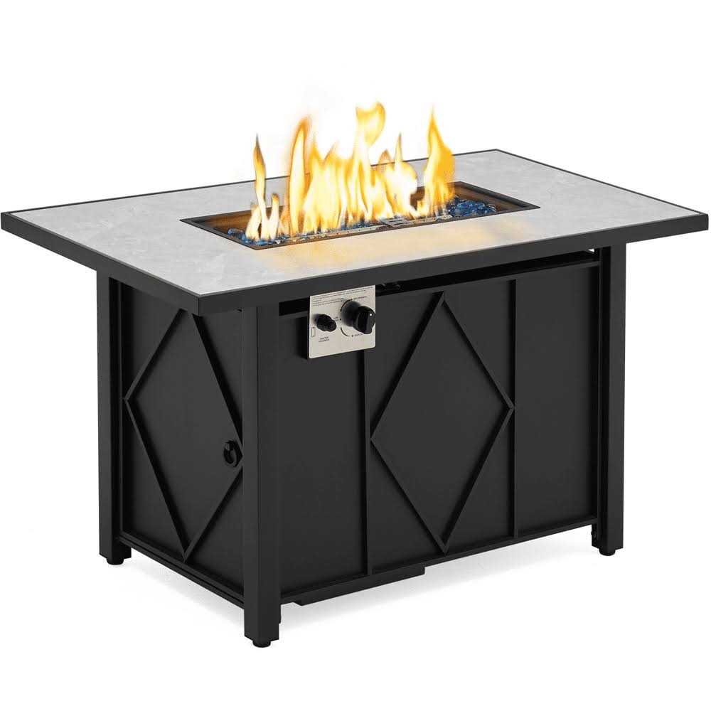 Topeakmart 43in Propane Firepit Table with Water-resistant Cover