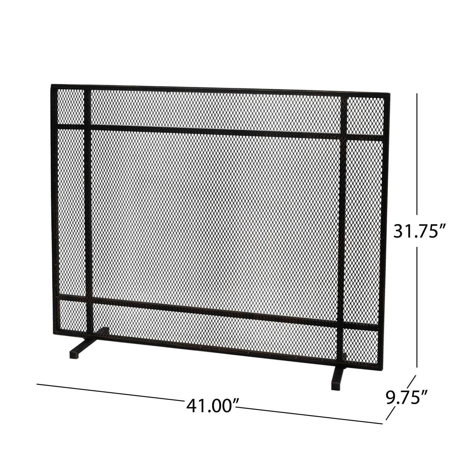 Noble House Cabarrus Modern Single Panel Iron Firescreen