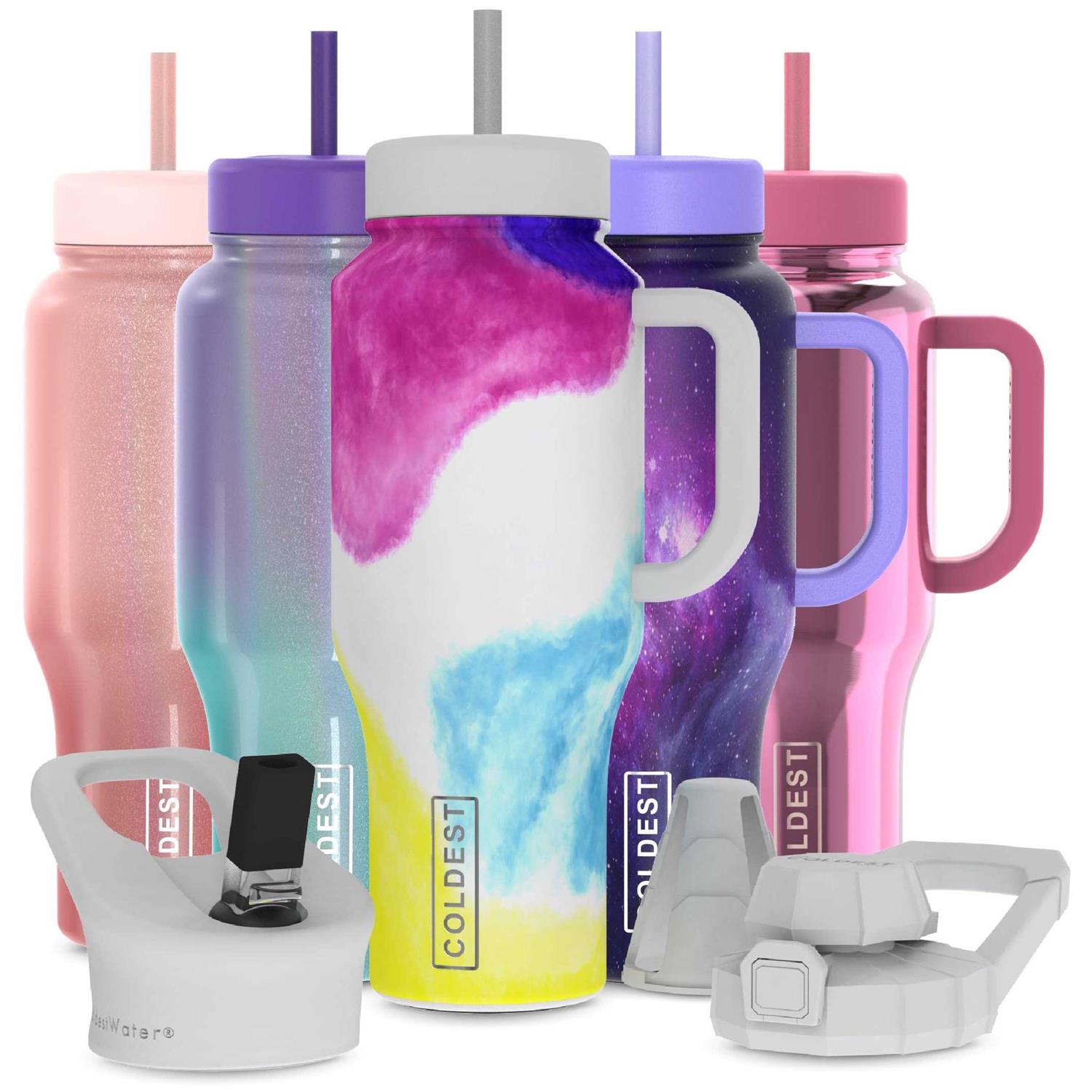 Coldest Limitless Bottle Water Bottle with Handle and 3 lids