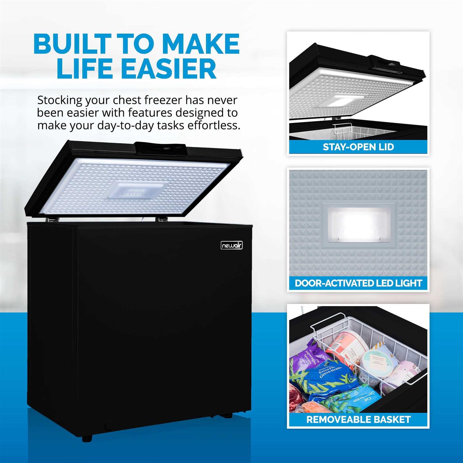 Newair 5 Cu. Ft. Mini Deep Chest Freezer and Refrigerator Digital Temperature Control