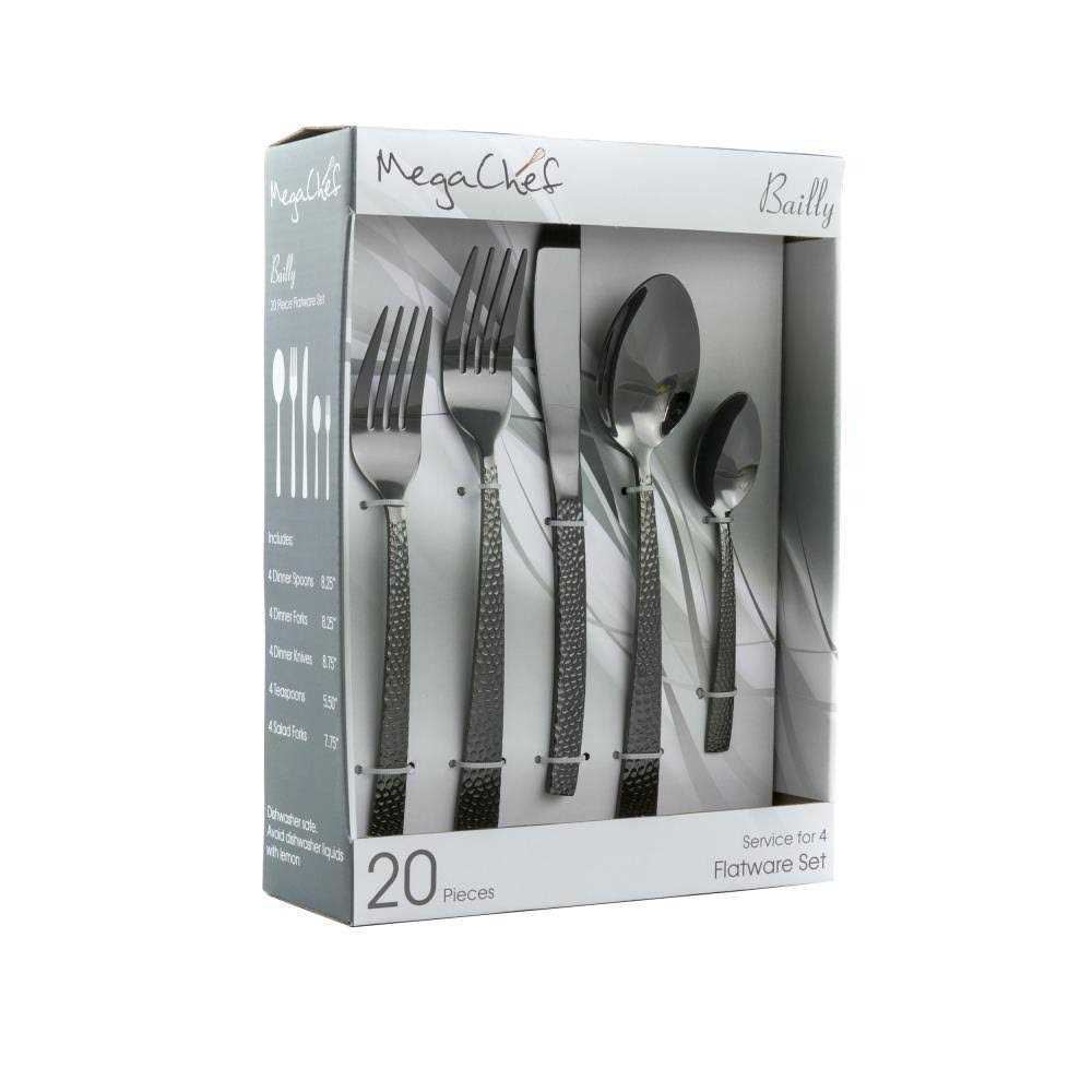 Megachef Baily 20-Piece Stainless-Steel Flatware Set