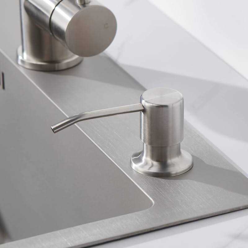 Sink Soap Dispenser Brushed Nickel Soap Dispenser for Kitchen Sink Stainless Steel Refill from The Top Built in Sink Soap Dispenser with 13 OZ Soap
