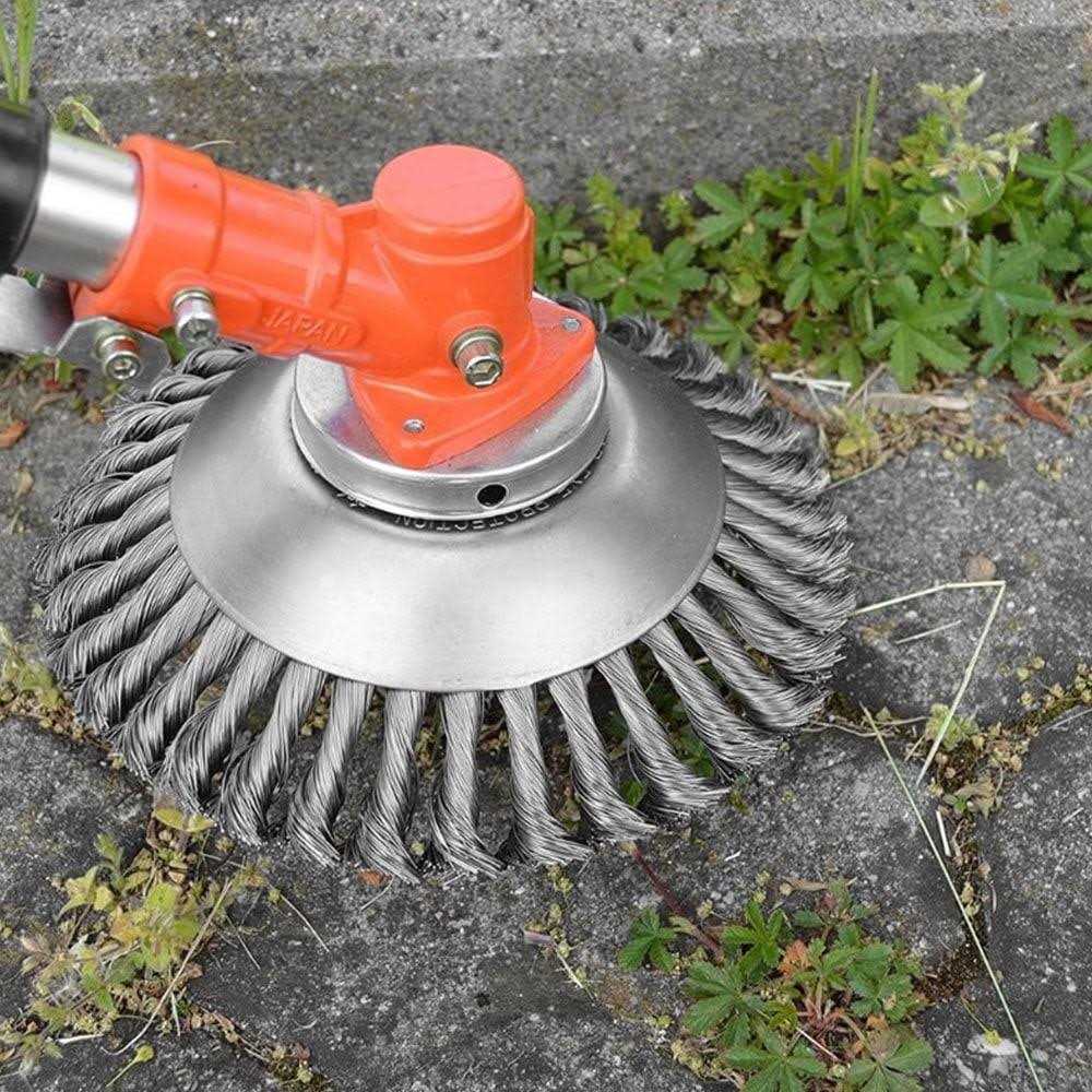 Willstar The Indestructible Steel Wire Wheel Brush Cutter Trimmer Head Replacement for Garden Grass Weed Rust Removal Paving Stone Pavement