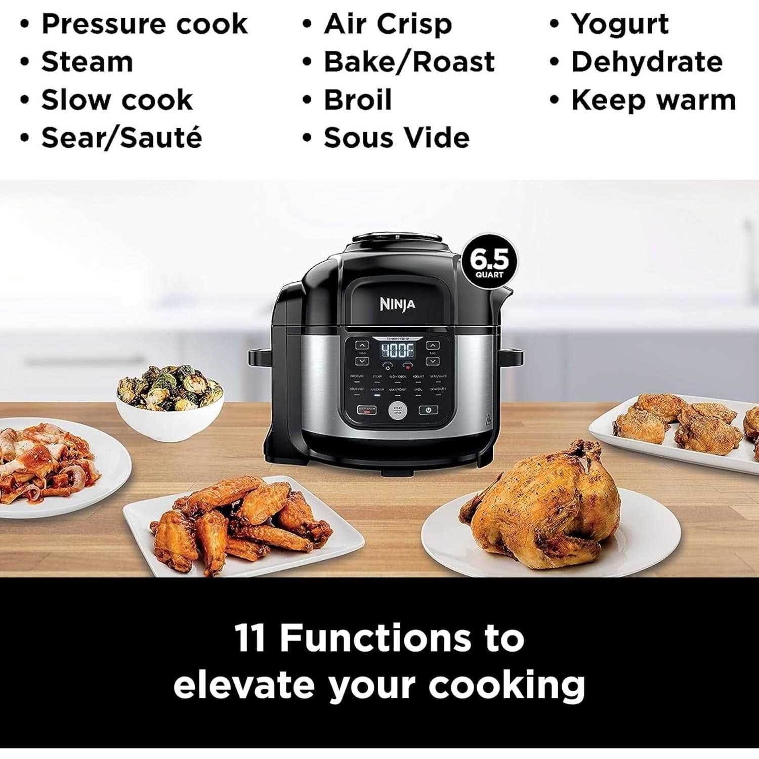Ninja Foodi 11-in-1 6.5-qt Pro Pressure Cooker + Air Fryer