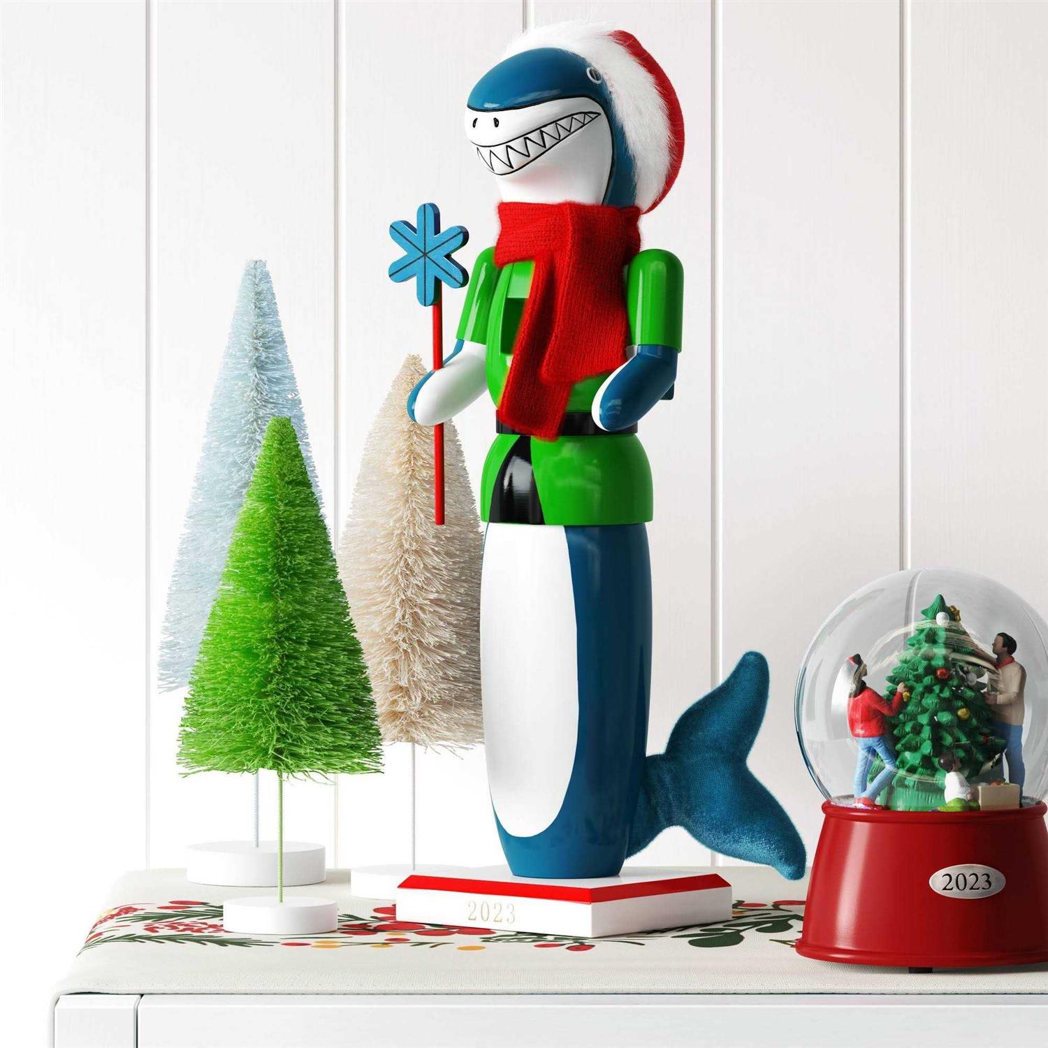 Wondershop Shark Christmas Nutcracker Figure