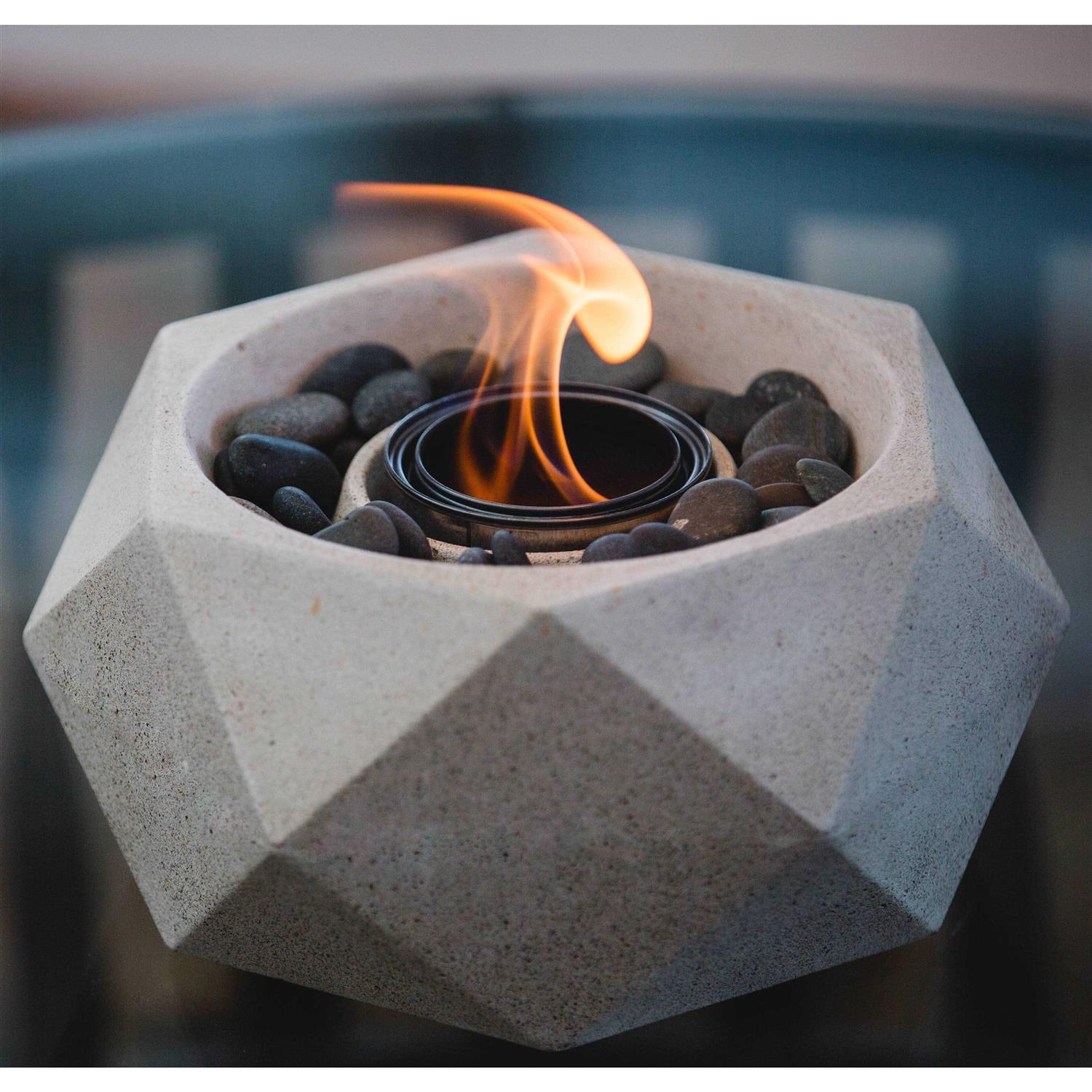 TerraFlame Concrete Geo Fire Bowl Table Top