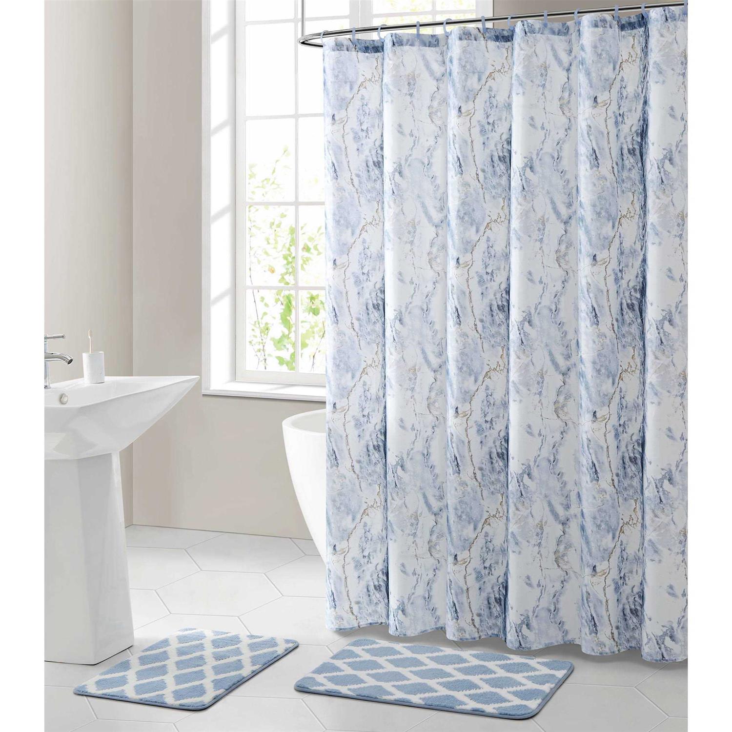 Mainstays Marble Shower Curtain Bath Set