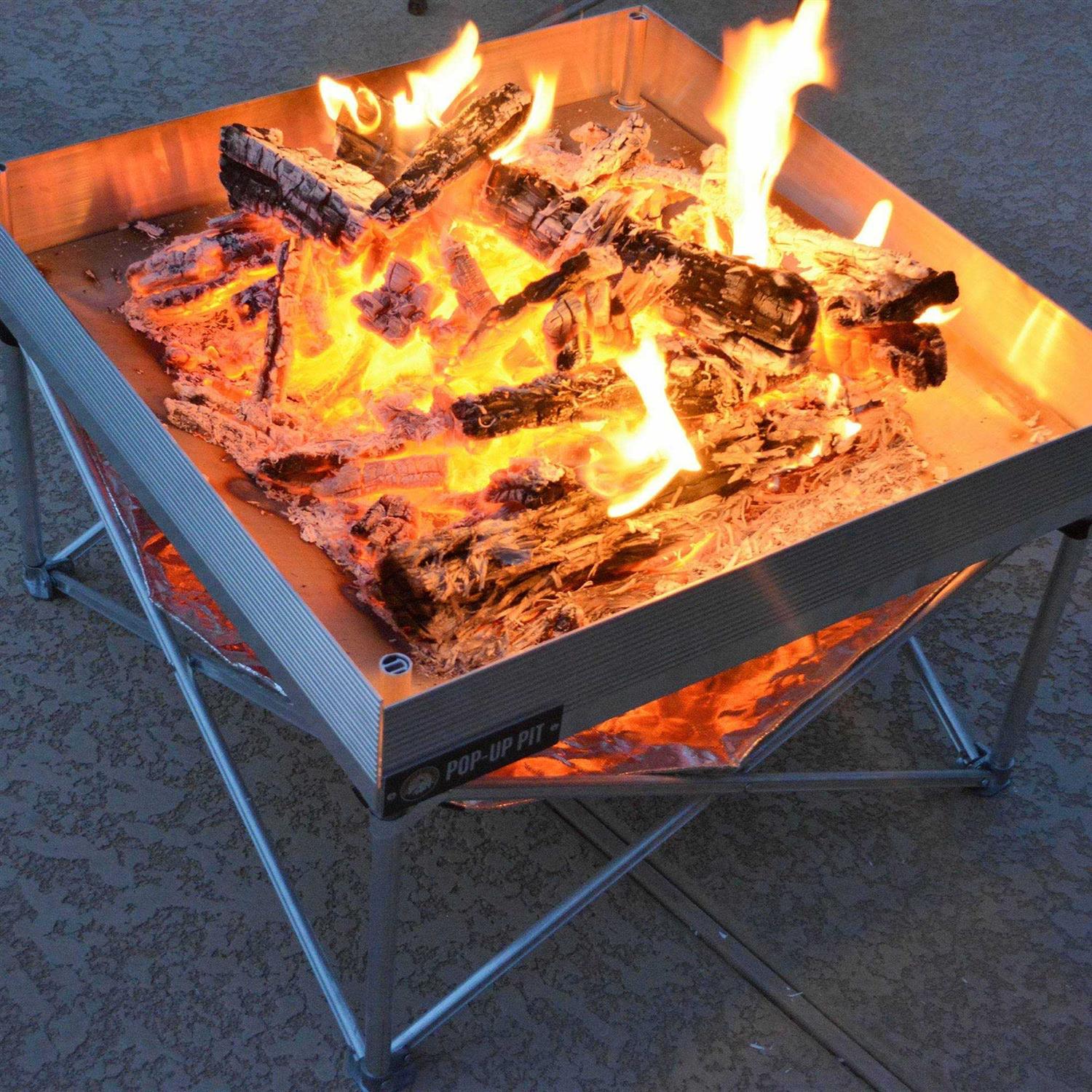 Fireside Outdoor Pop Up Fire Pit & Heat Shield