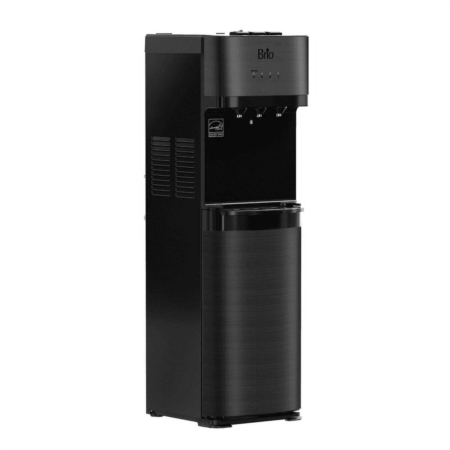 Brio Self Cleaning Bottom Loading Water Cooler Water Dispenser Black Stainless