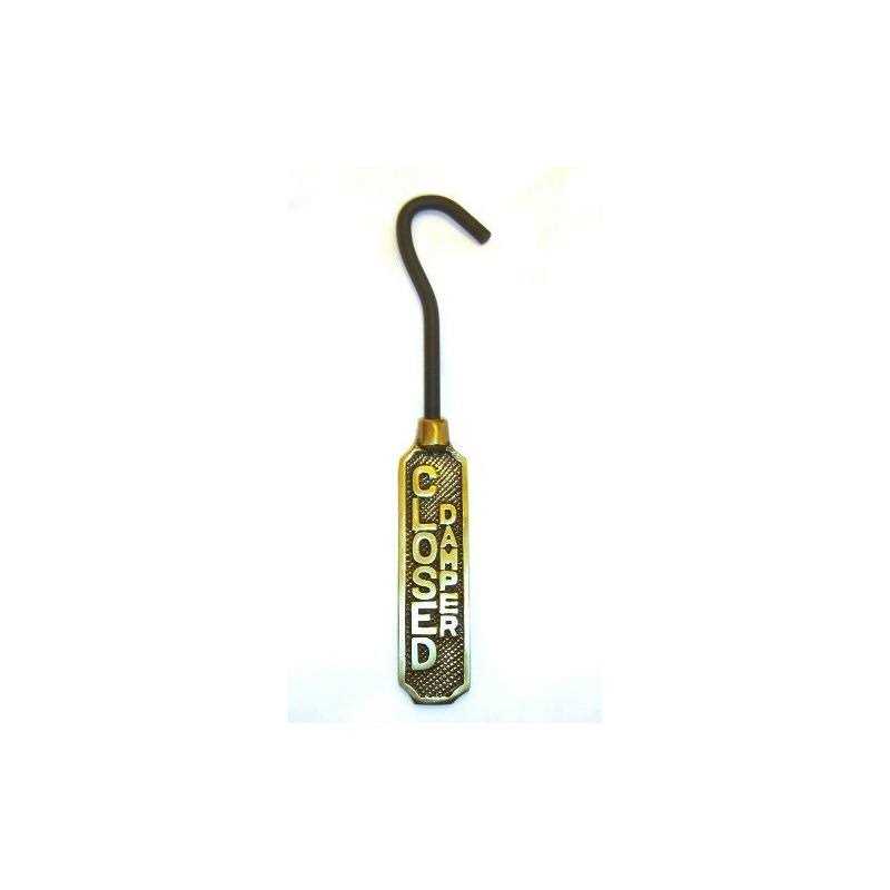 Metal Fireplace Damper Pull with Solid Brass Handle