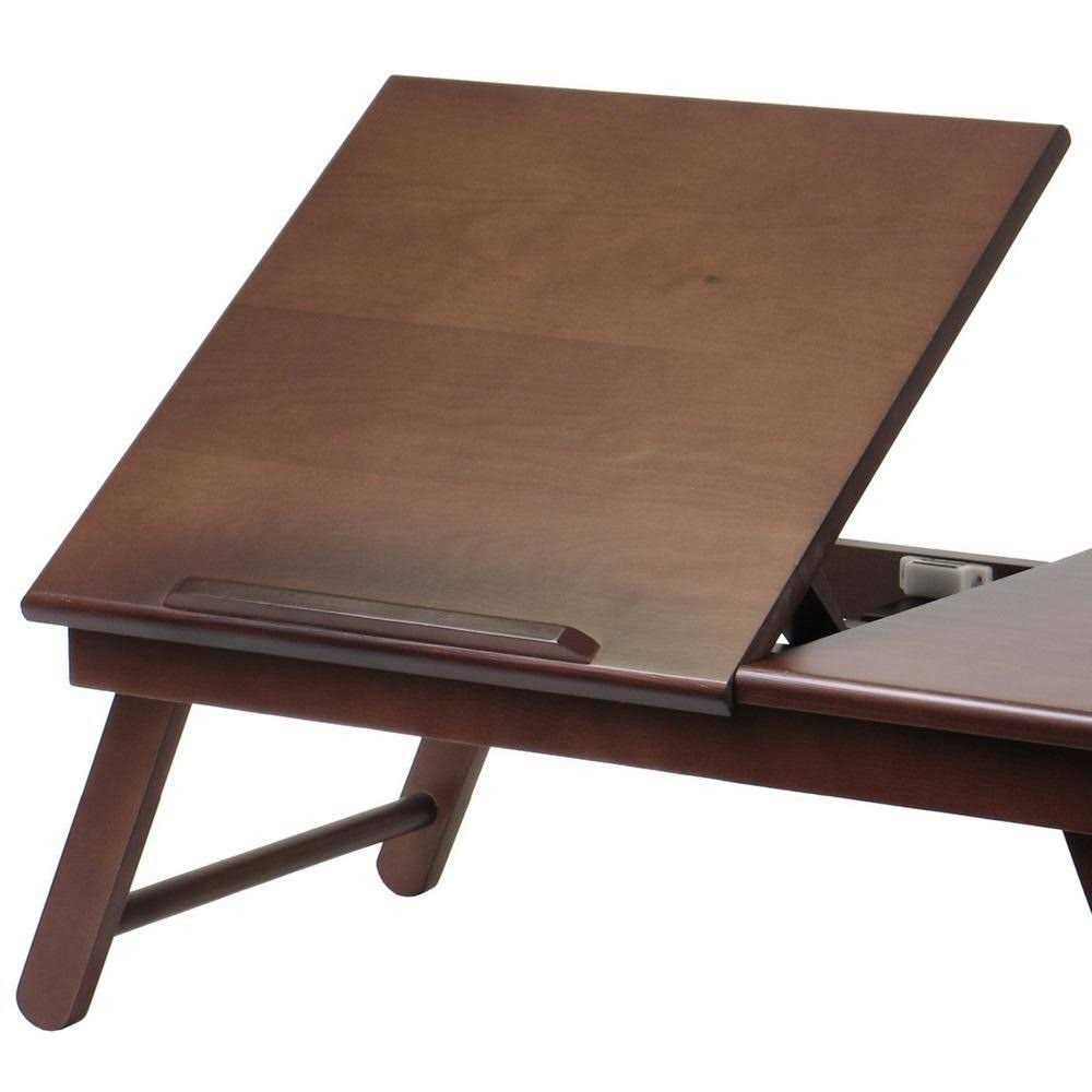 Winsome Alden Flip-Top Folding Lap Desk with Drawer, Walnut