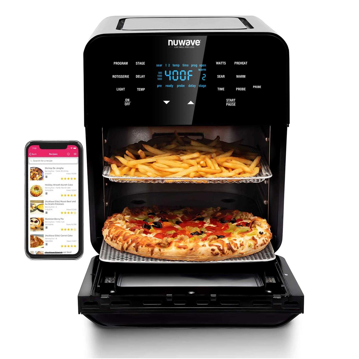 Nuwave Brio 15.5Qt Air Fryer Rotisserie Oven X-Large Family