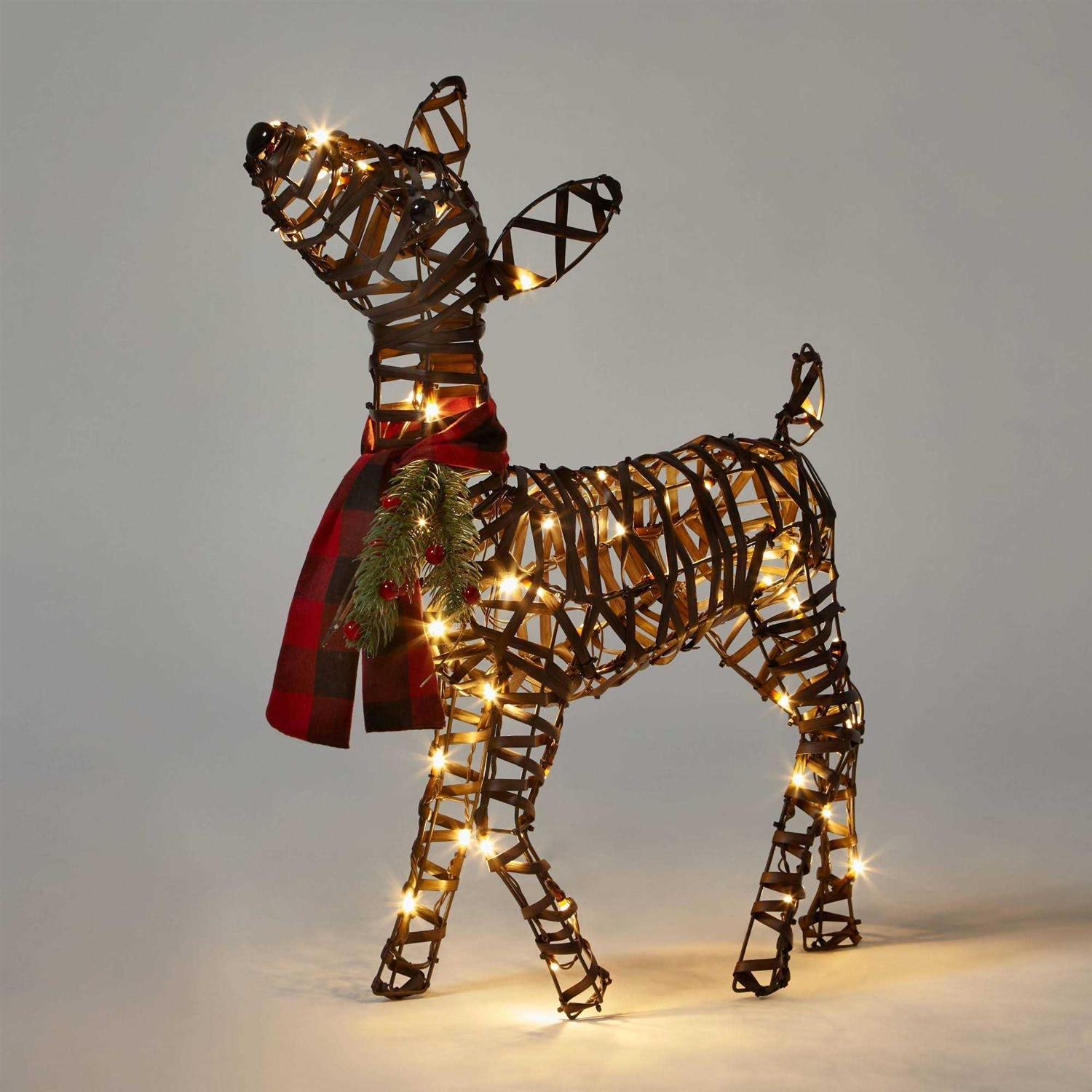 Wondershop 24 Faux Rattan Fawn LED Christmas Novelty Sculpture Light