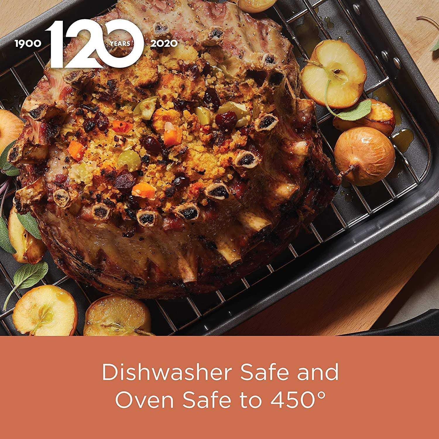 Farberware Bakeware Nonstick Roaster with Flat Rack