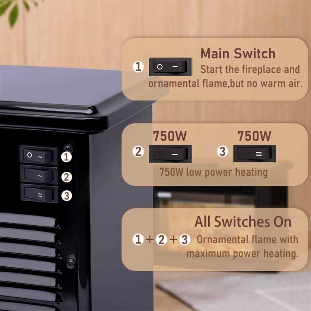 Donyer Power 14 Mini Electric Fireplace Tabletop Portable Heater
