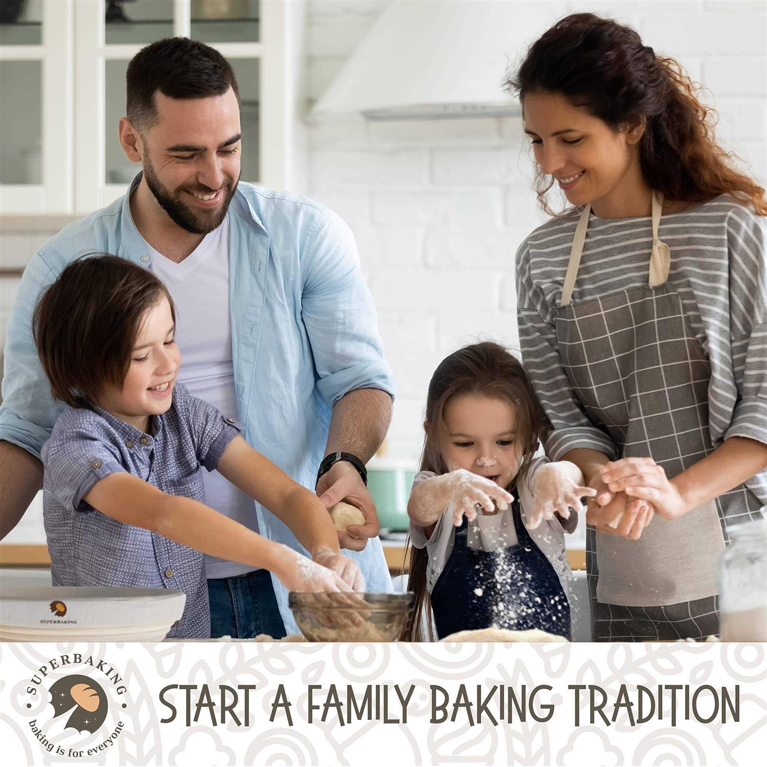 Superbaking Bread Proofing Basket Round 9 inch Sourdough Starter Kit