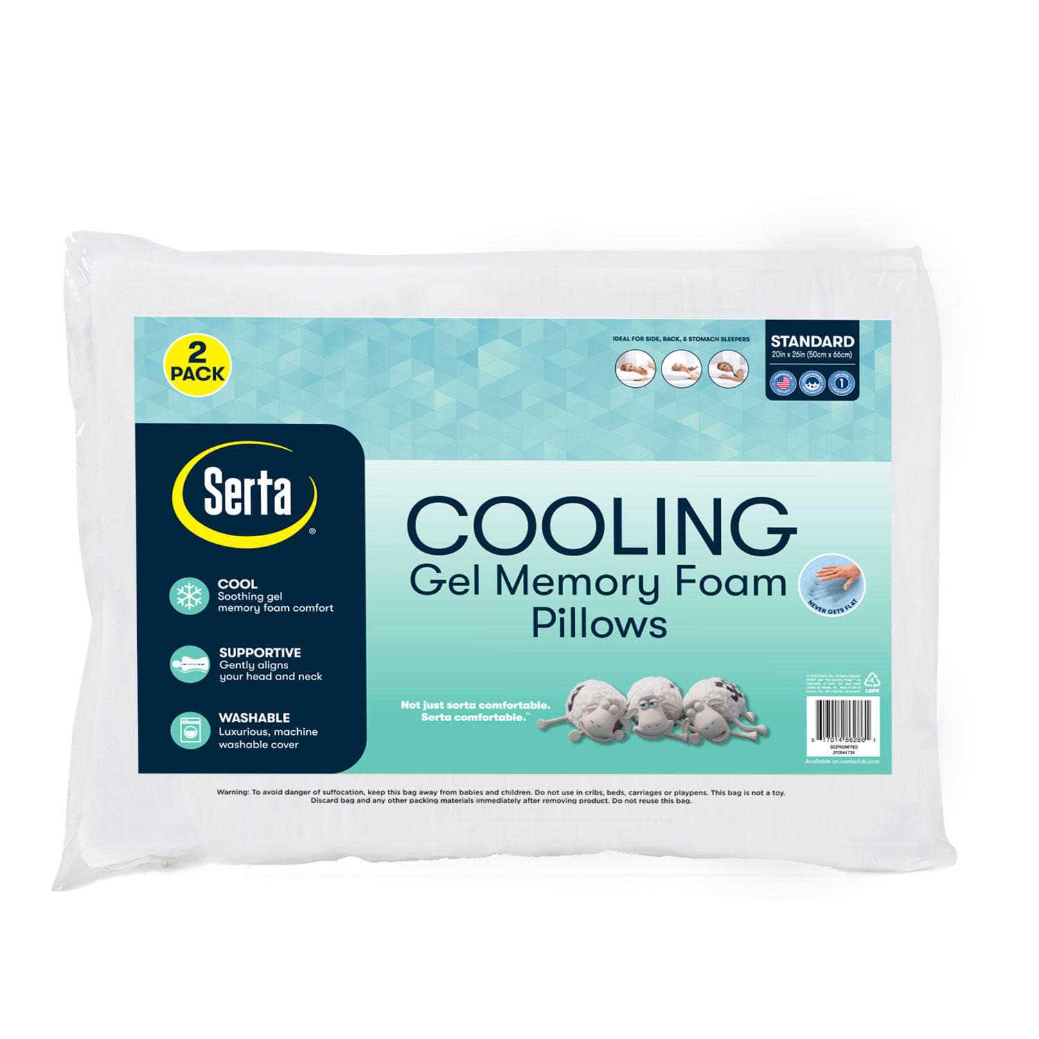 Serta Gel Memory Foam Cluster Pillows