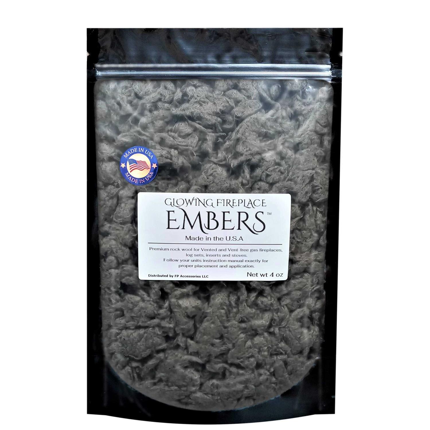 Gas Fireplace Glowing Embers, Rock Wool for Vent Free or Vented Gas Log Sets, Inserts and Fireplaces. Large Bag