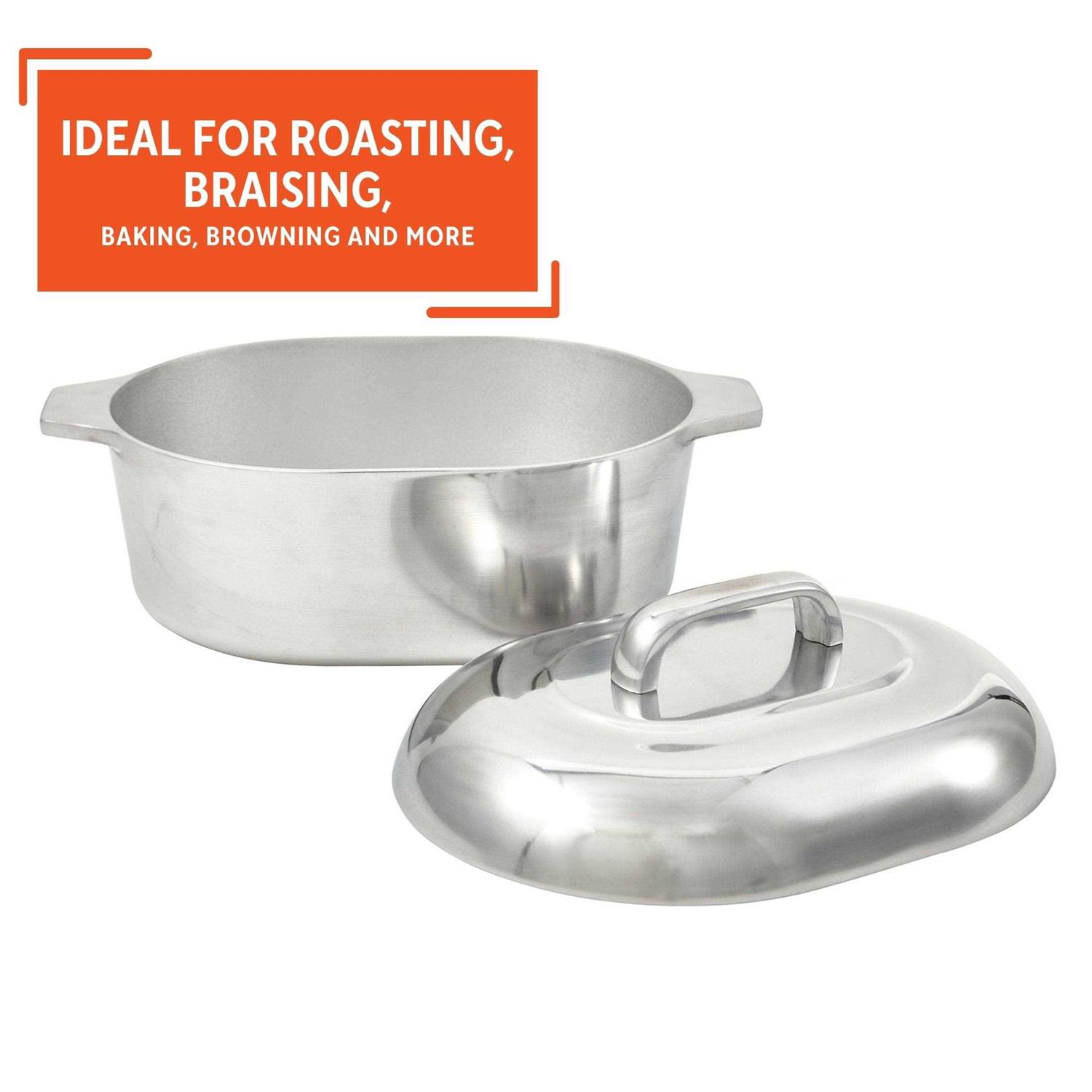 Imusa USA Heavy Duty Cajun Oval Cast Aluminum Roaster