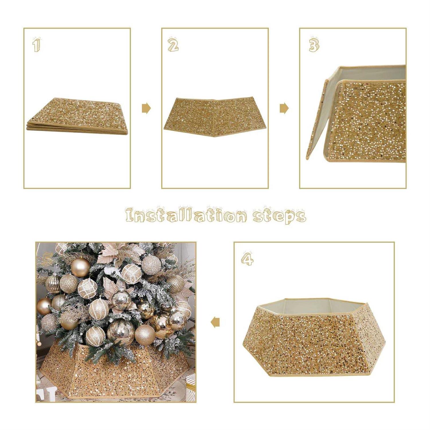 Transform Your Christmas Tree with Sunshine’s Sparkling Sequin Tree Skirt