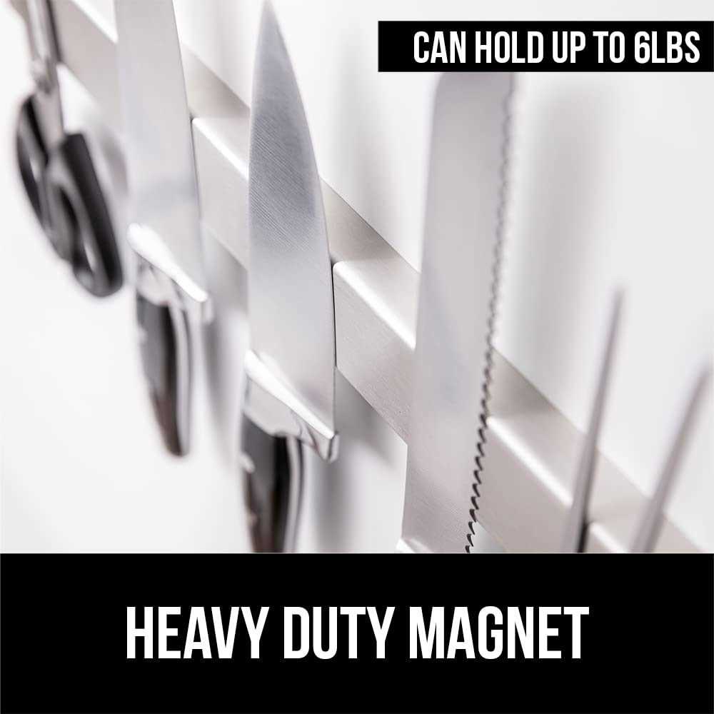 Gorilla Grip Stainless Steel Magnetic Knife Strip 16 Inch Holder Heavy Duty