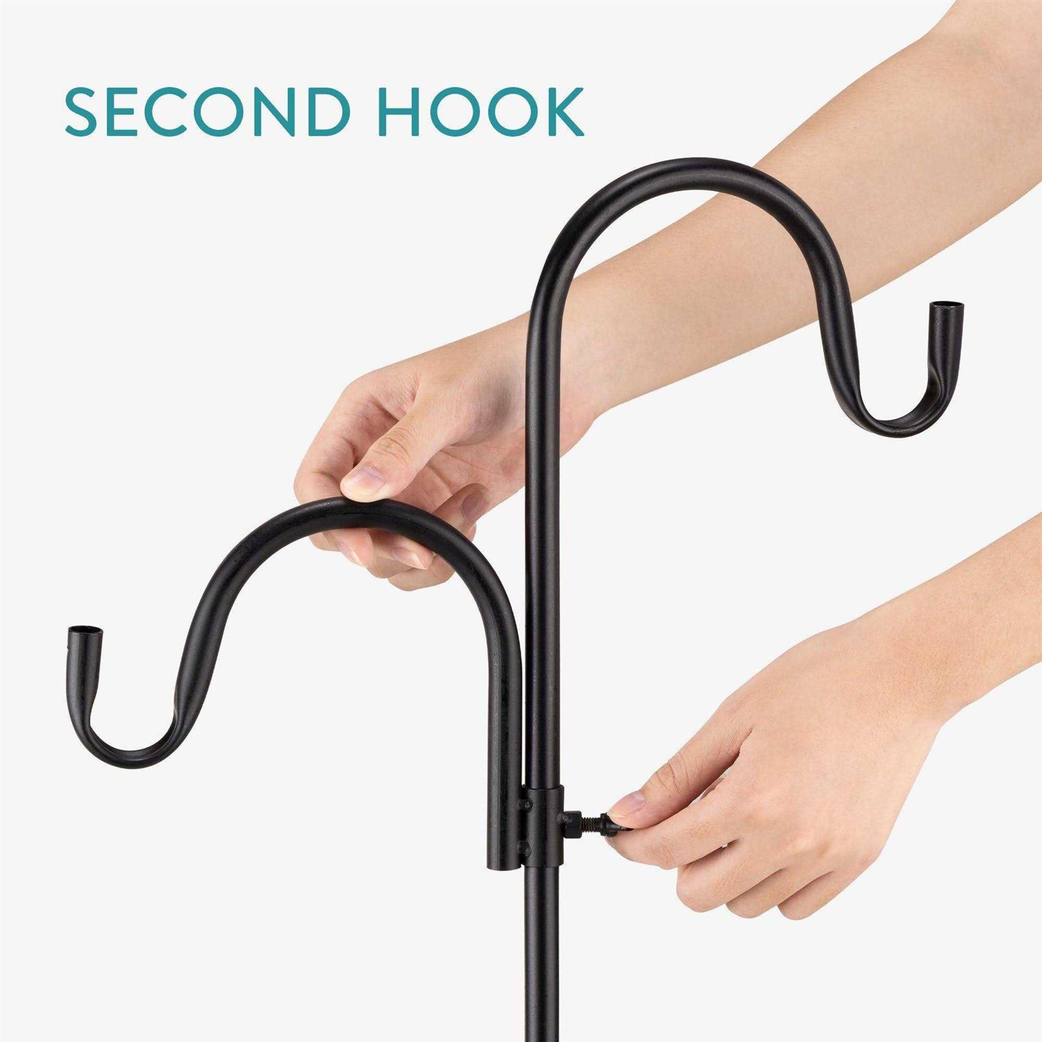 Navaris Shepherds Hooks for Outdoor Hanging Bird Feeder Plant Pot Hook Stand Pole for Garden