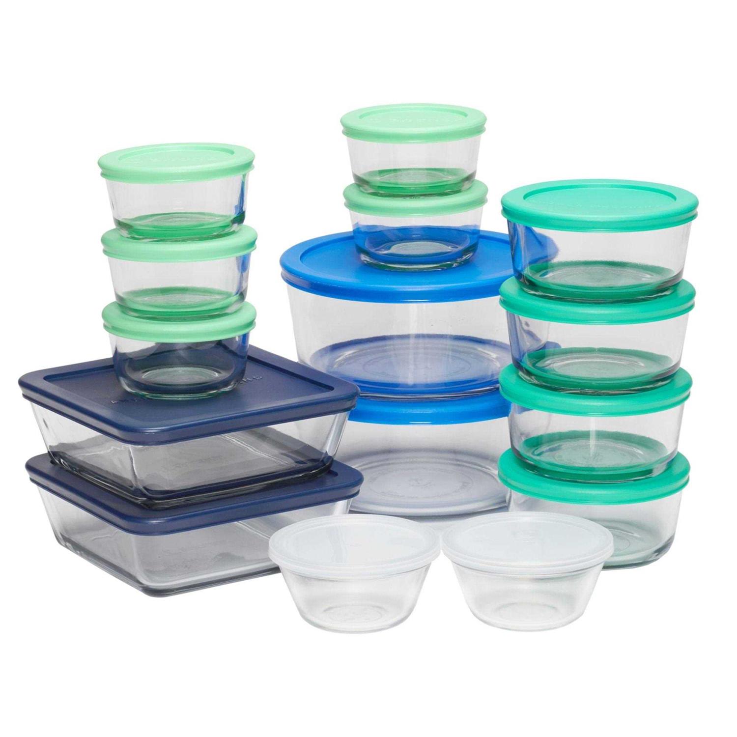 Anchor Hocking 30 pc. Set with Multicolor SnugFit Lids