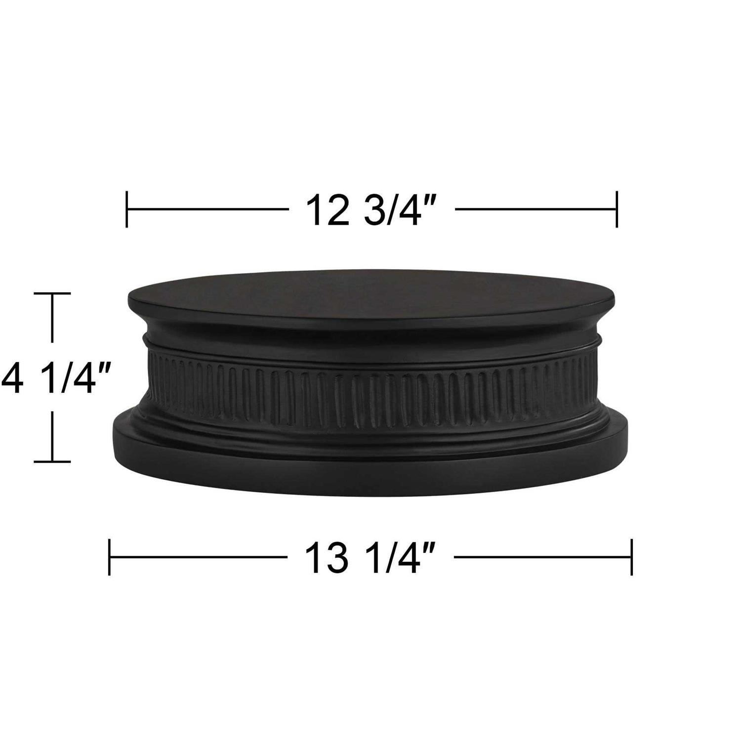 360 Lighting Round Black Finish 12 3/4 x 4 1/4 Pedestal Lamp Riser