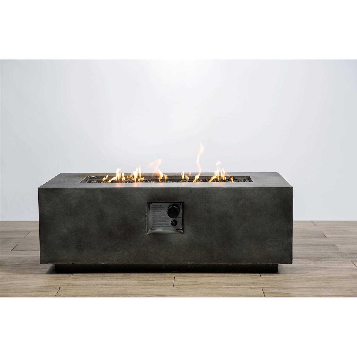 Living Source International Concrete Propane Fire Pit Table