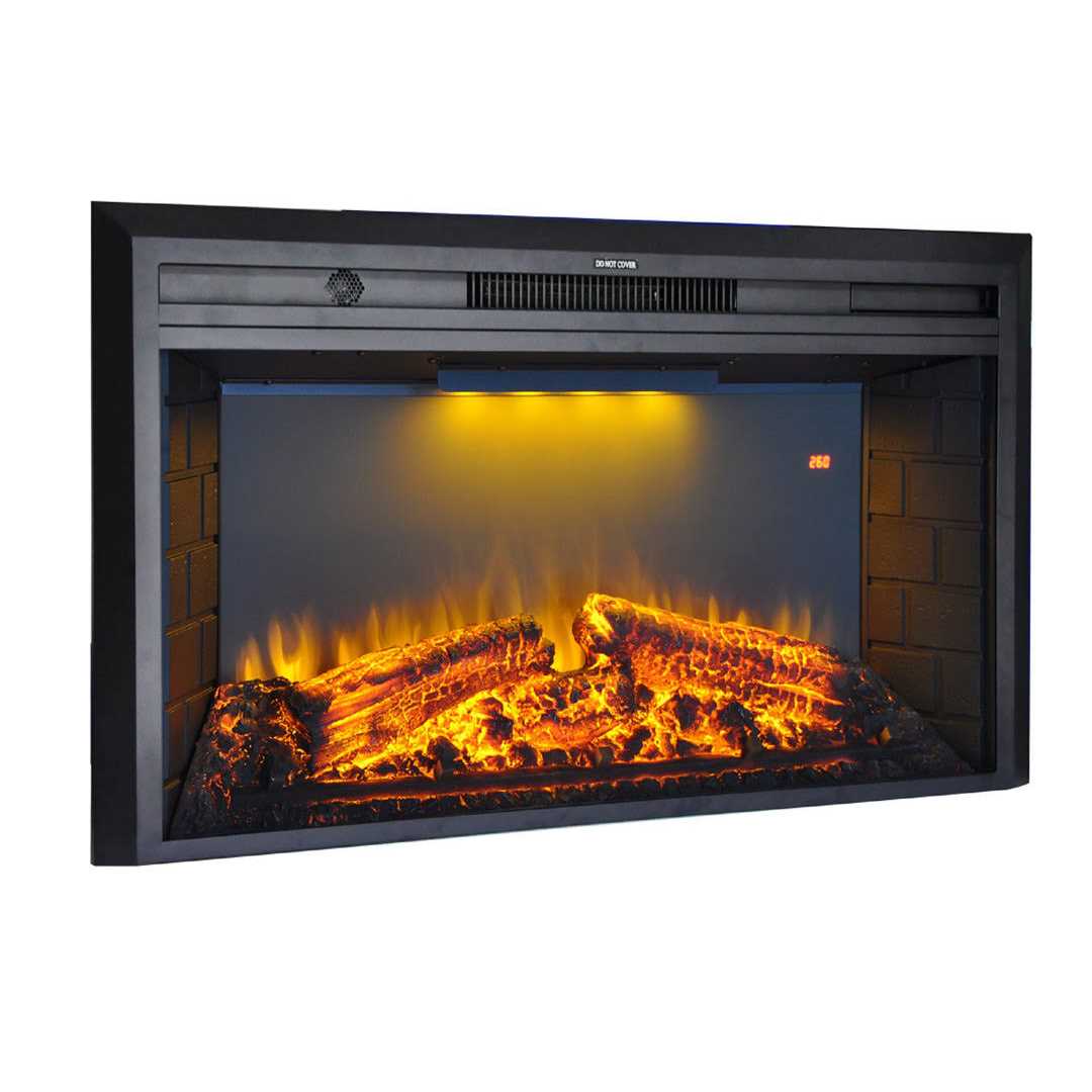Mateas Electric Wall Mounted Fireplace Insert Ebern Designs