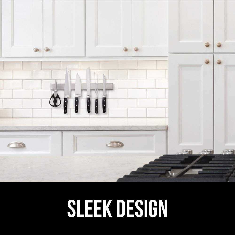 Gorilla Grip Stainless Steel Magnetic Knife Strip 16 Inch Holder Heavy Duty