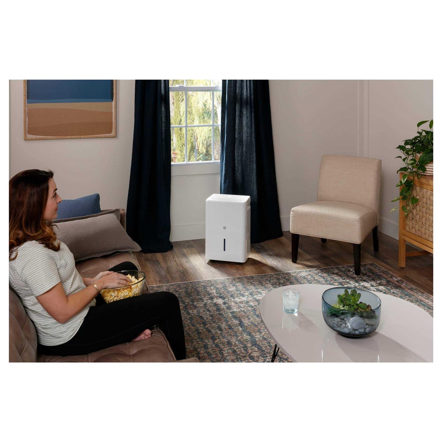 GE 22 Pint ENERGY STAR Portable Dehumidifier with Smart Dry for Damp Spaces ADHR22LB