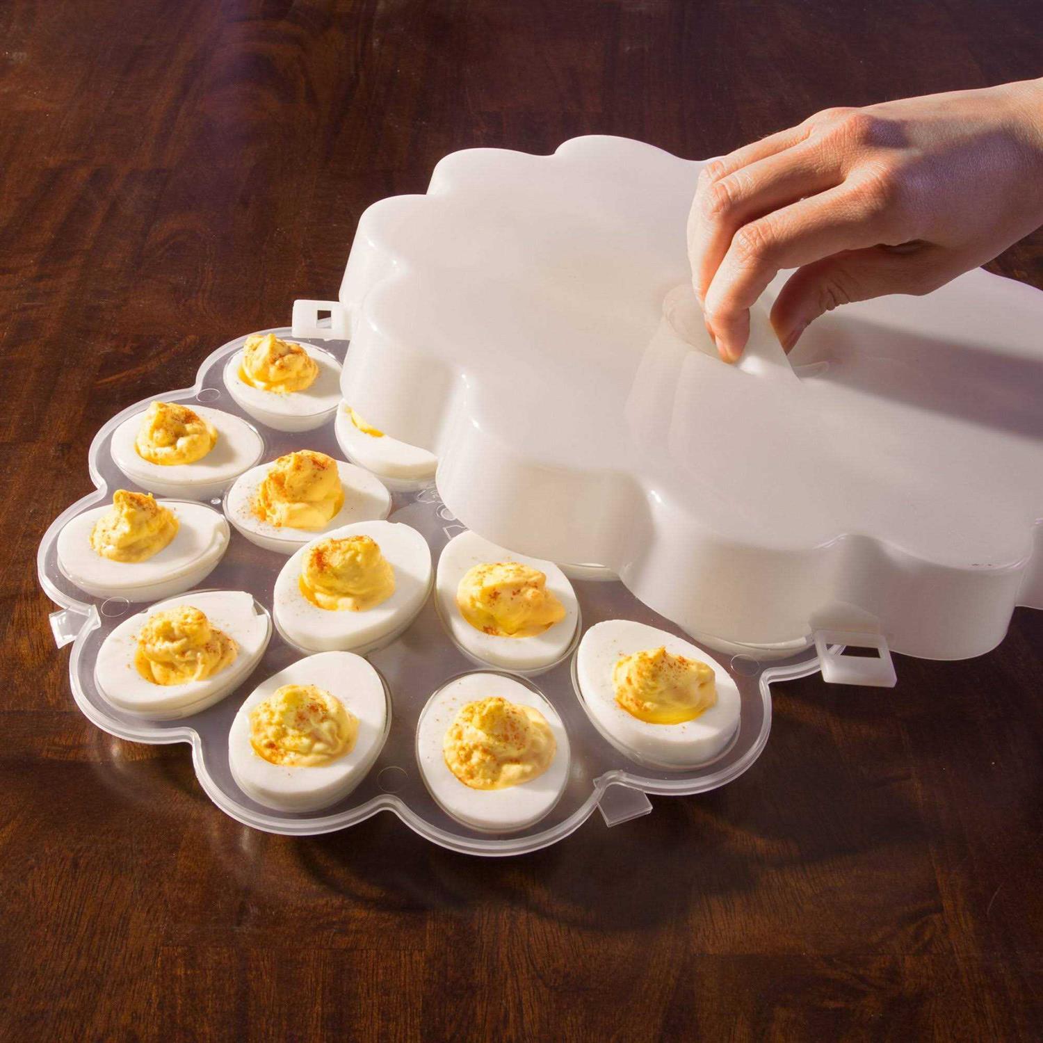 Chef Buddy Deviled Egg Trays with Snap-On Lids