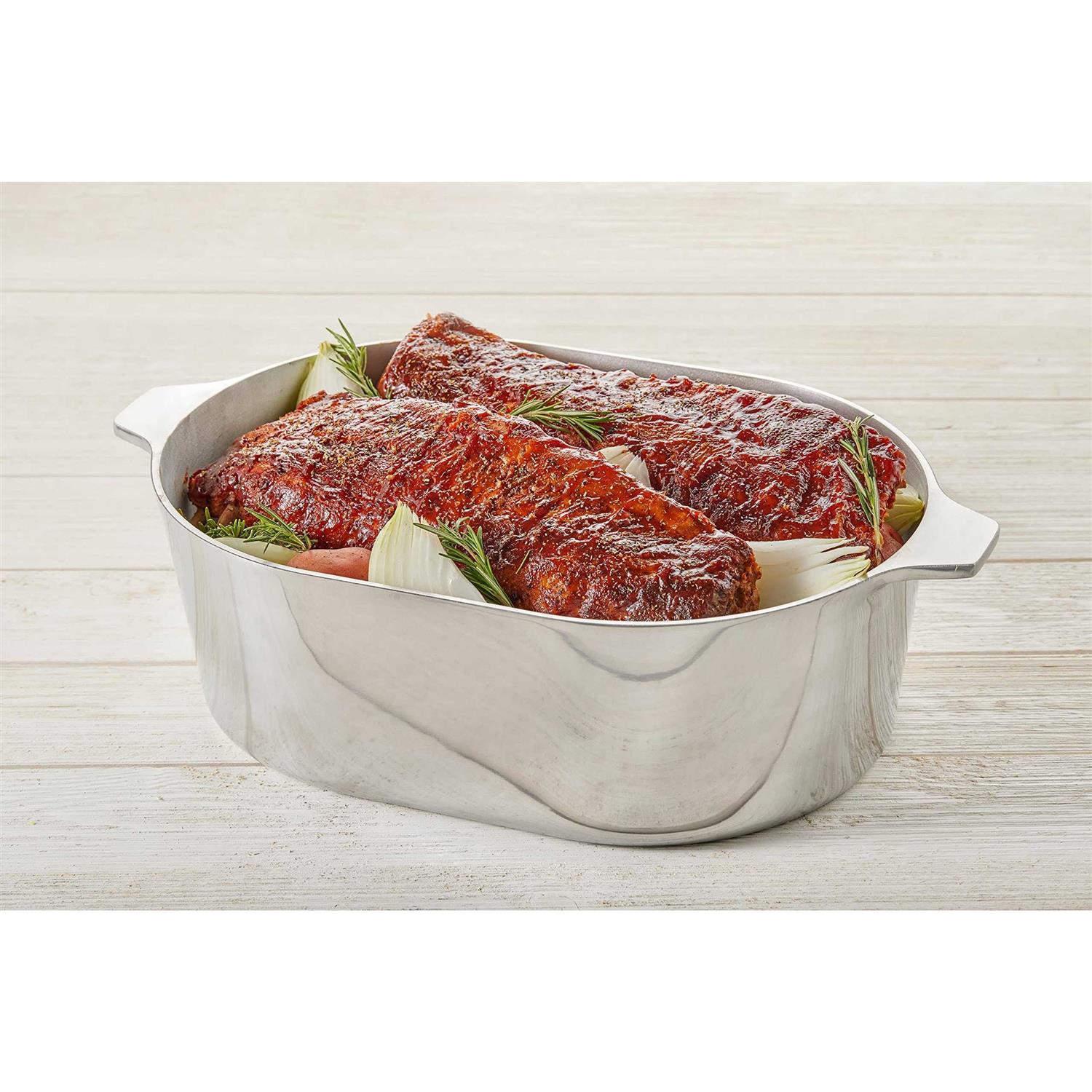 Imusa USA Heavy Duty Cajun Oval Cast Aluminum Roaster