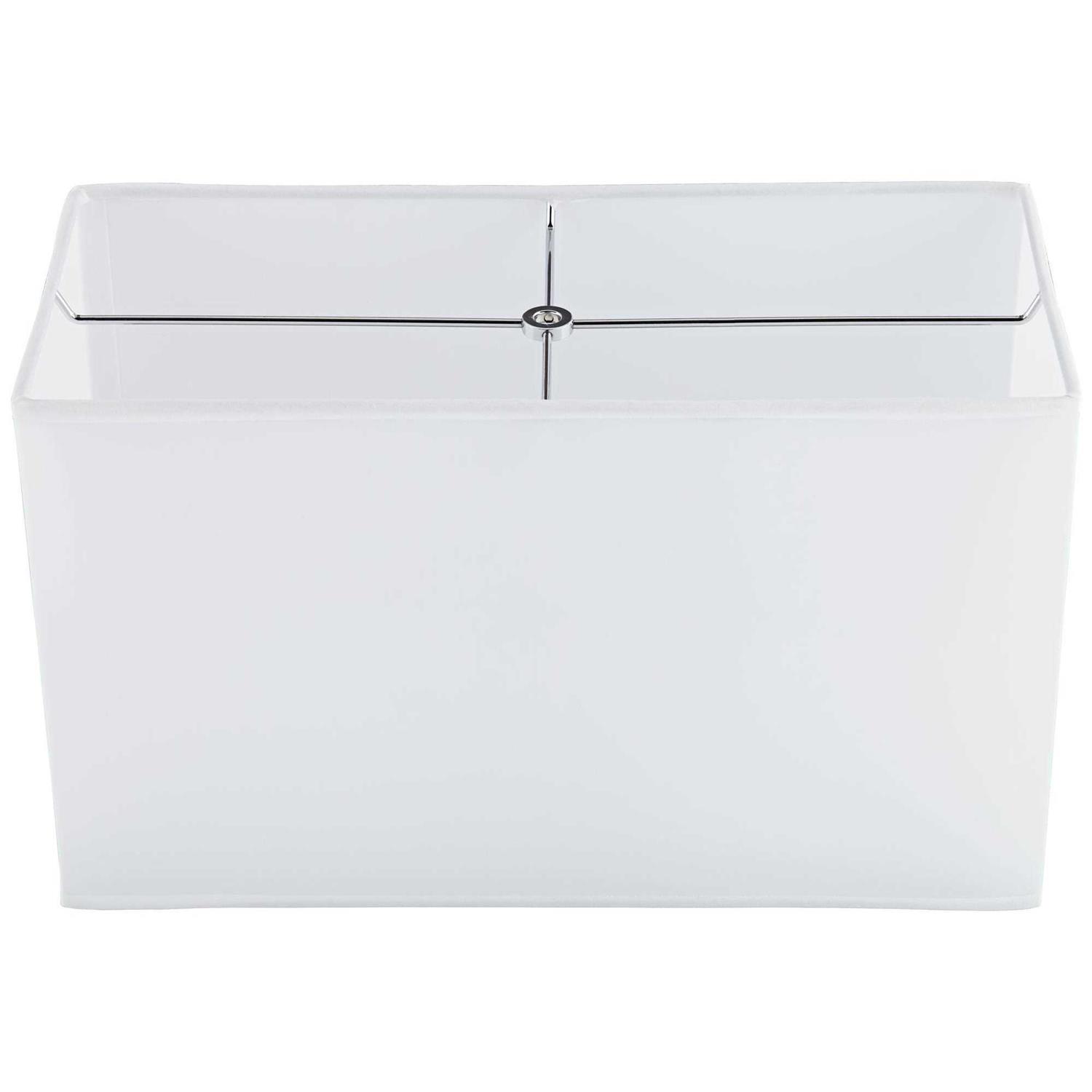 Possini Euro Design Rectangular Lamp Shade Faux Silk Large 17 inch Wide x 8 inch Deep x 10 inch High Spider with Harp and Finial Fitting 30P