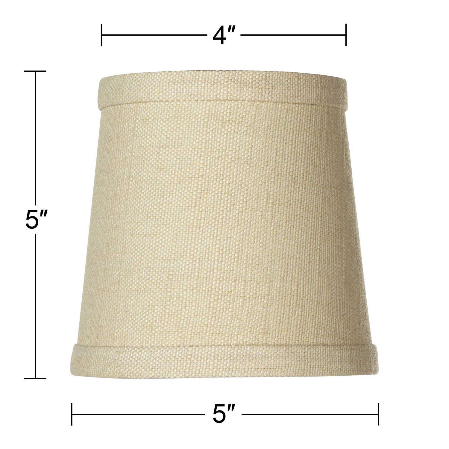 Springcrest Set Hardback Drum Lamp Shades Nallad Herbal Beige Small 4 Top x 5 Bottom x 5 High Candelabra Clip-On Fitting