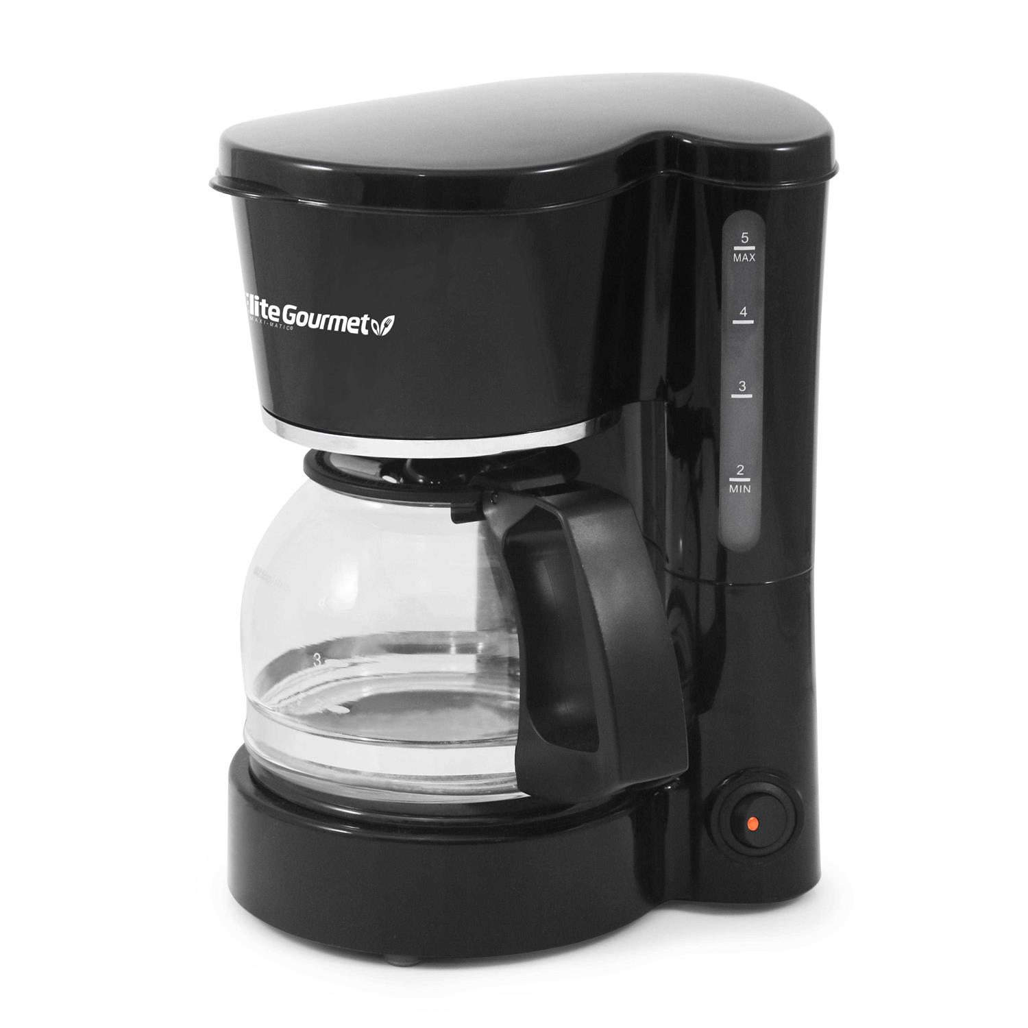 Elite Gourmet 5-Cup Coffee Maker with Pause & Serve