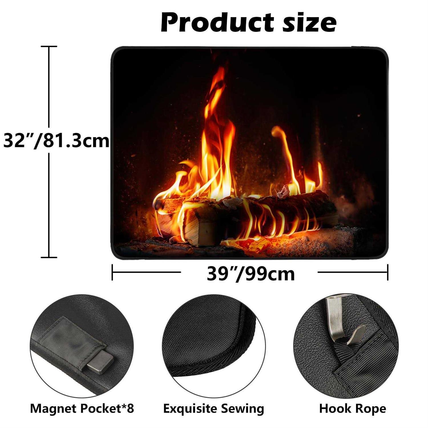 Magnetic Fireplace Cover for Inside Fireplace Stops Heat Loss Fireplace Blanket Draft Stopper for Winter & Summer